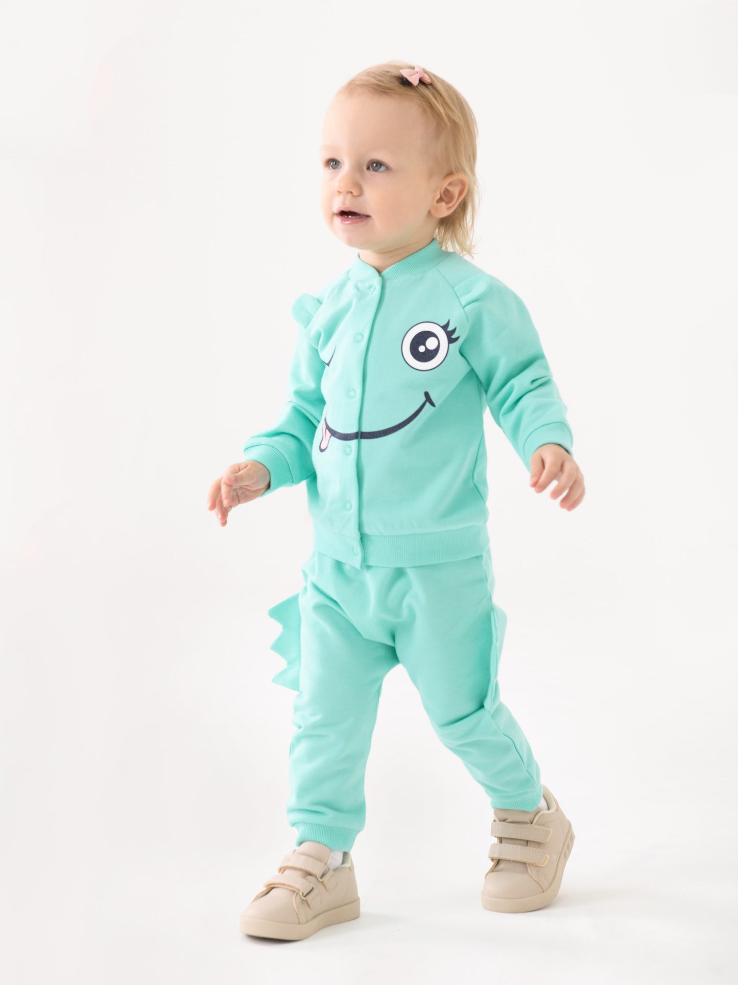 Bomber Jacket with Monster Face Graphic - Atlantis