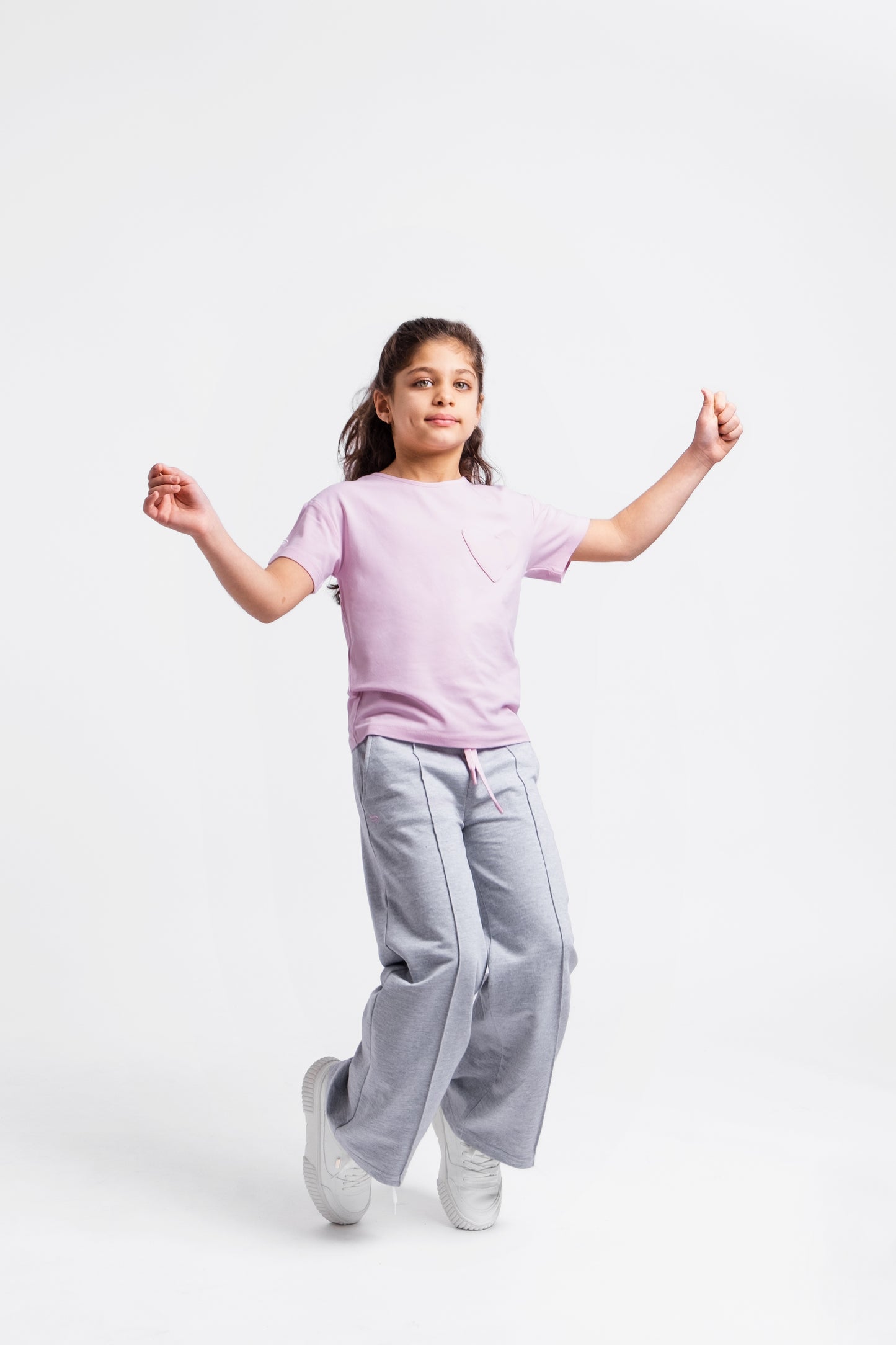 Solid Wide Leg Sweatpants - Grey