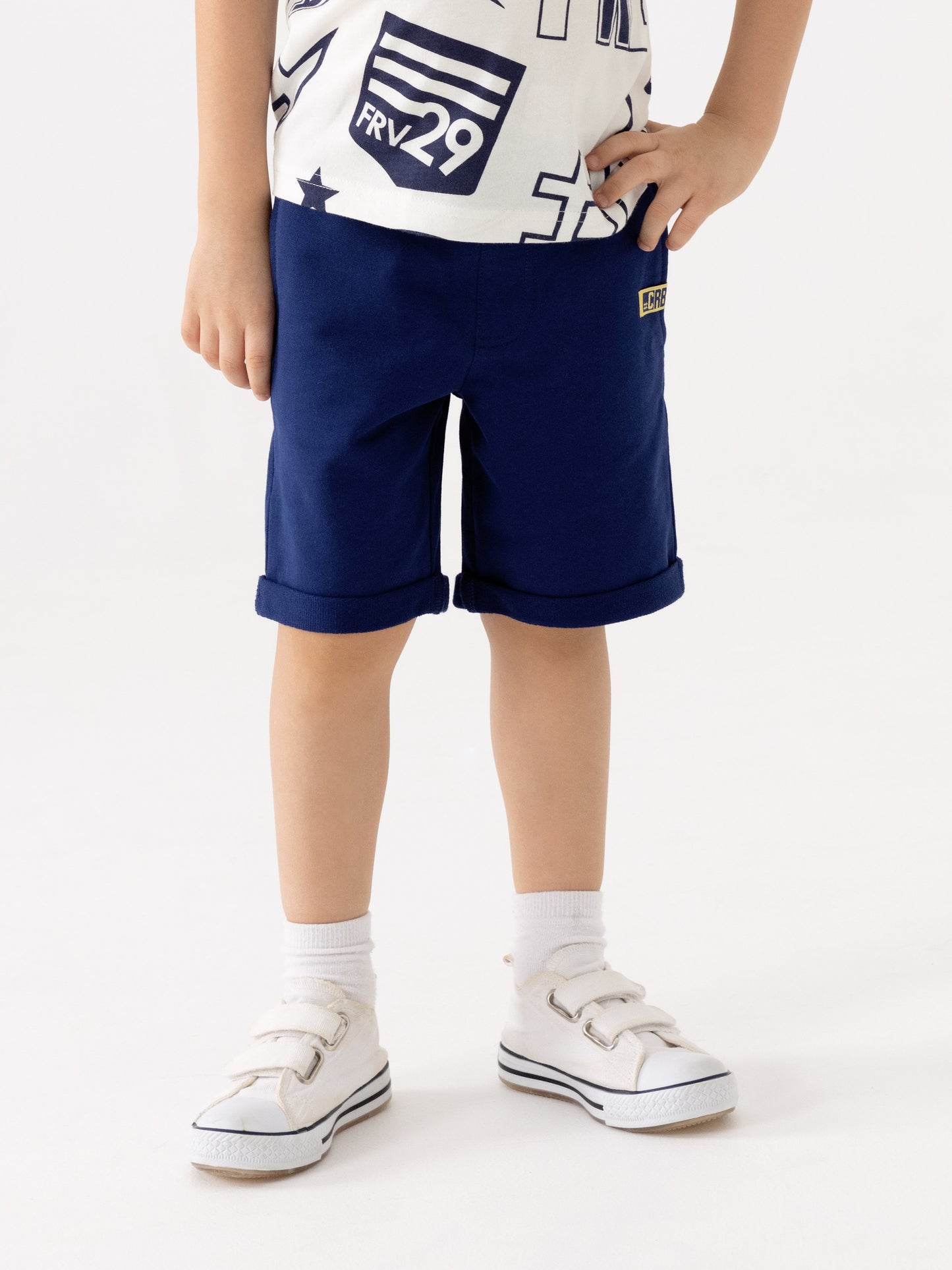 Solid Shorts with CRB Patch - Dark Blue