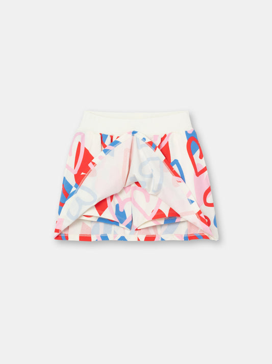 Patterened Skort (in Heart Graffiti) - Multicolor