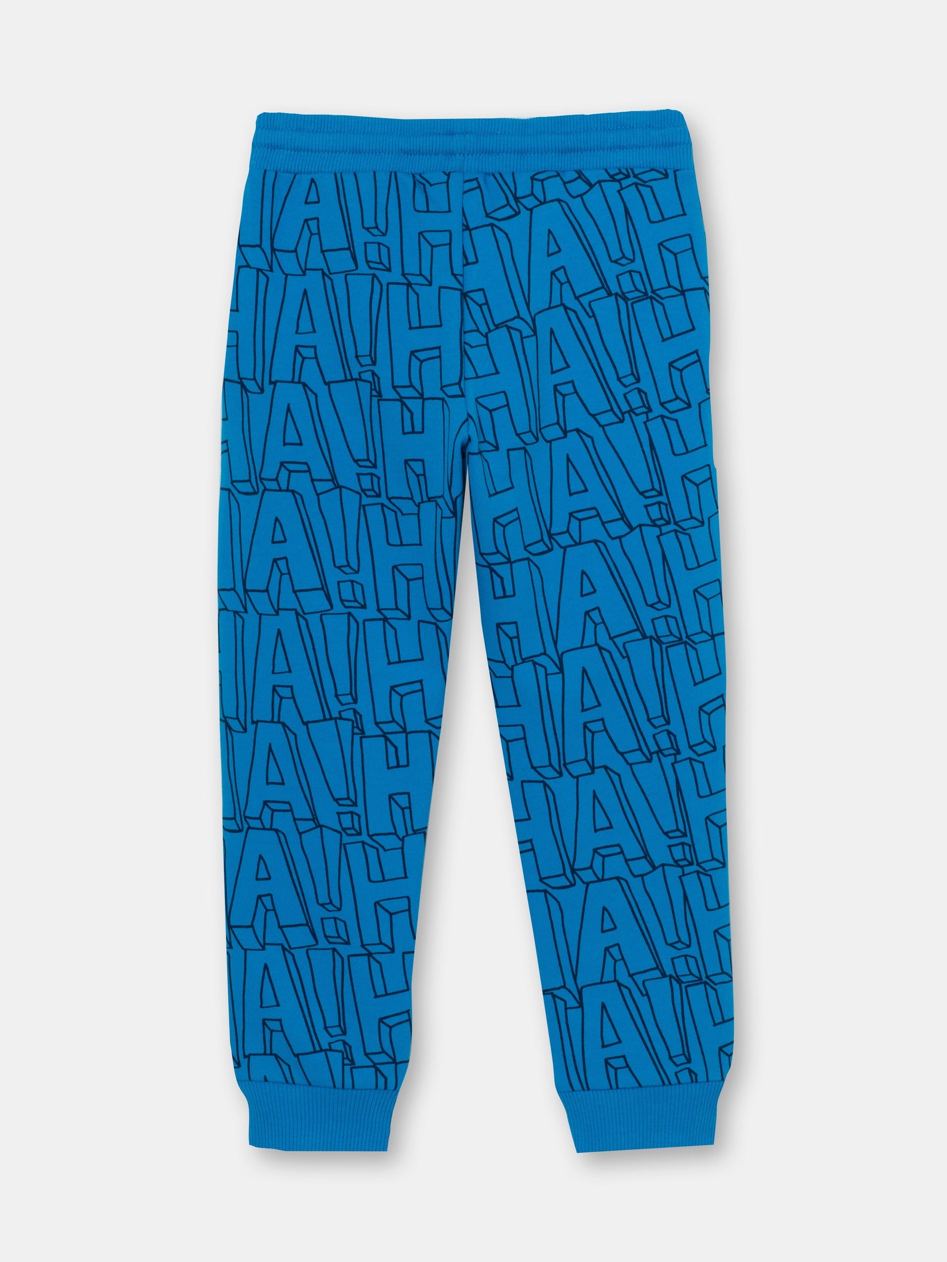 CWKB 70084-42-297 - Cherubino boys azure blue pants with haha print - back