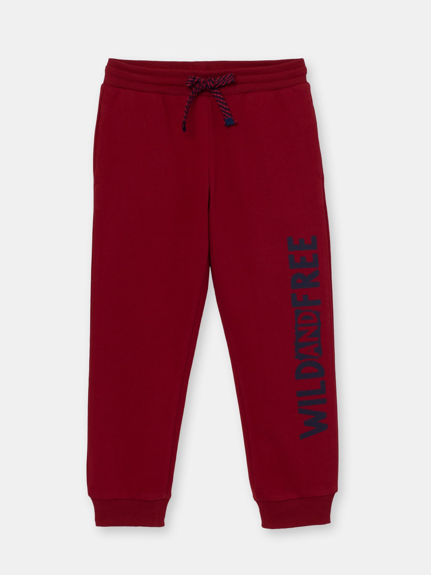 Boys Red Pants with Wild and Free Print