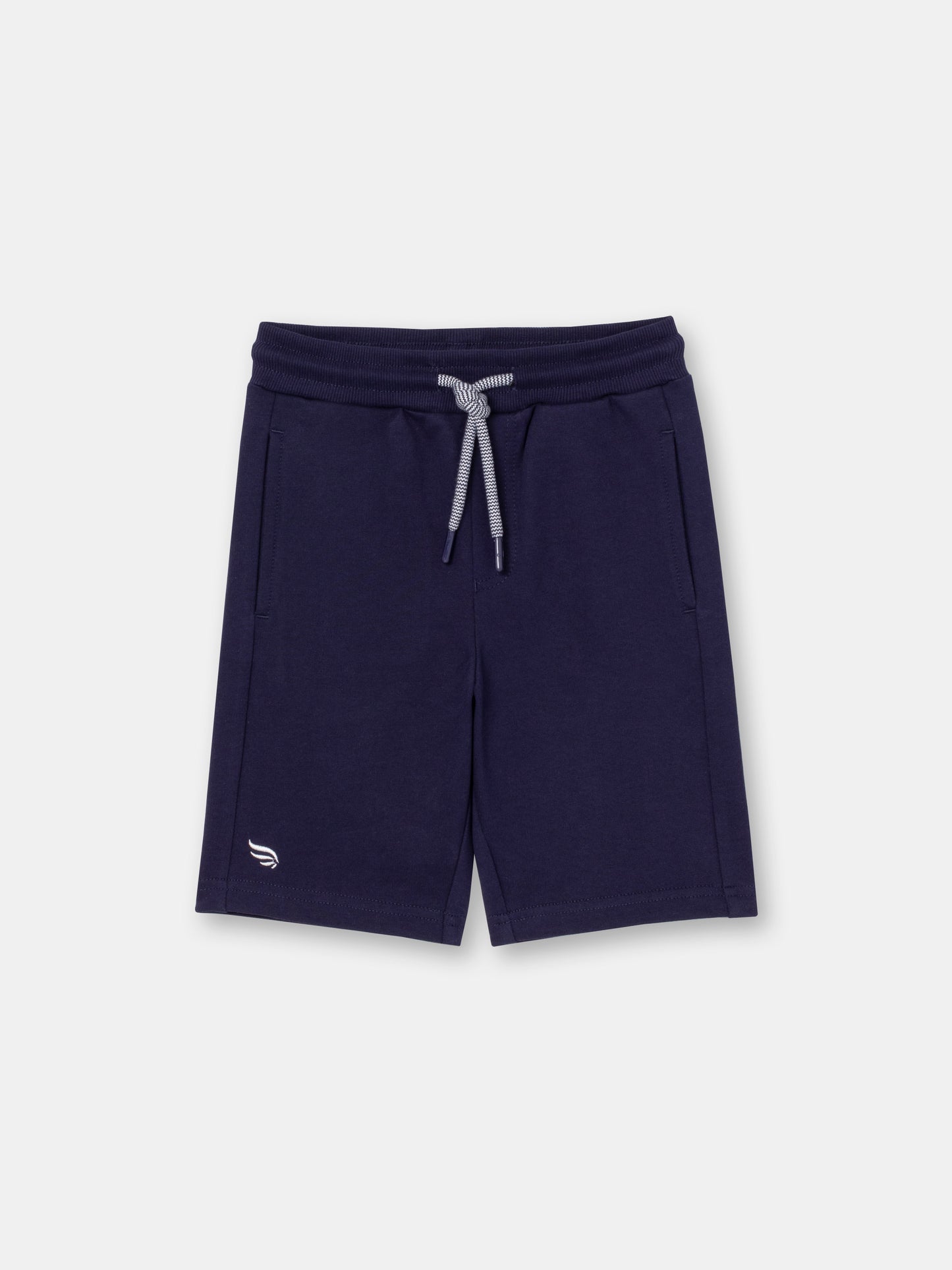 Solid Shorts with Drawstring Waistband - Dark Blue