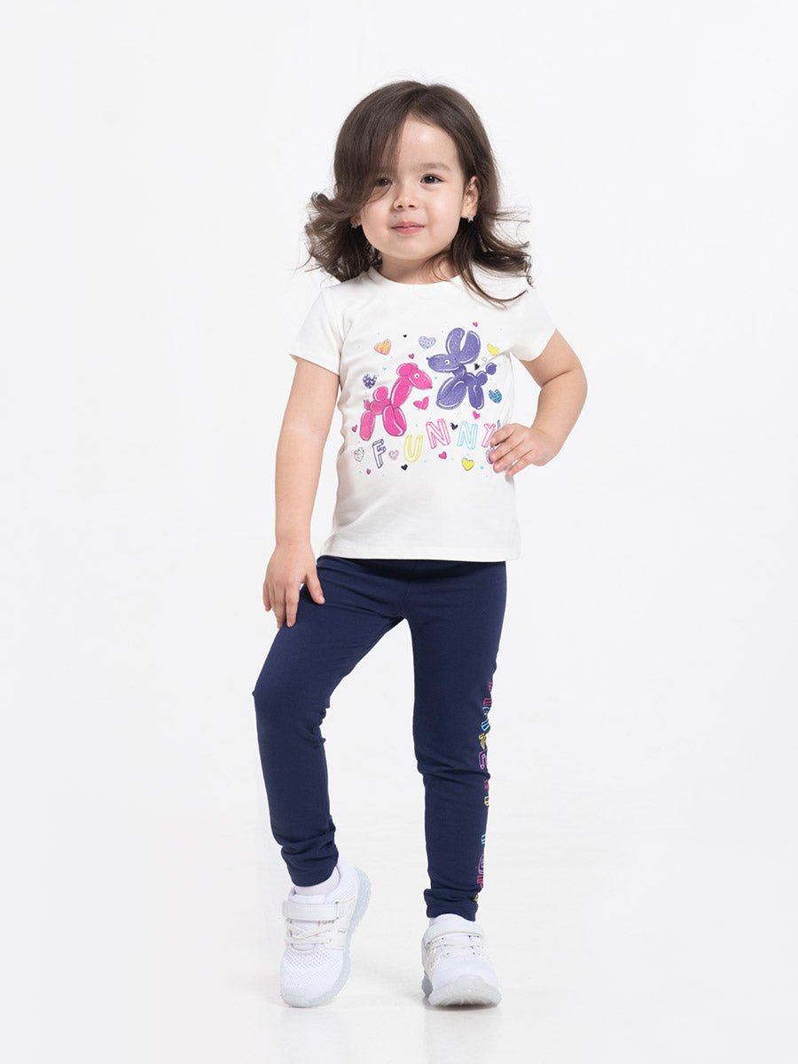 CWKG 62806-21-282 - Cherubino girls white t-shirt with balloon puppy print - model2
