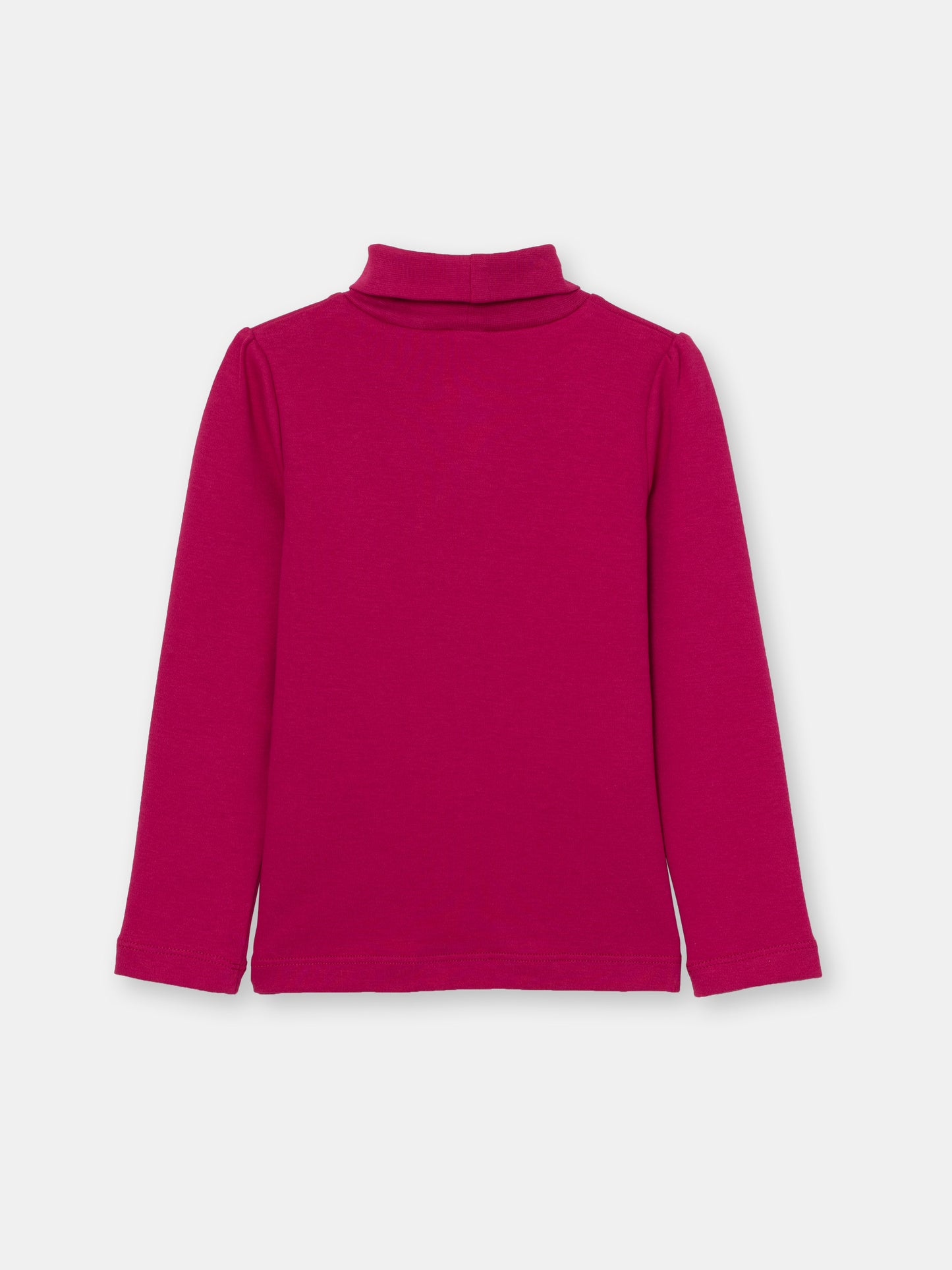 Girls Raspberry Turtleneck with Girl in Hat Print